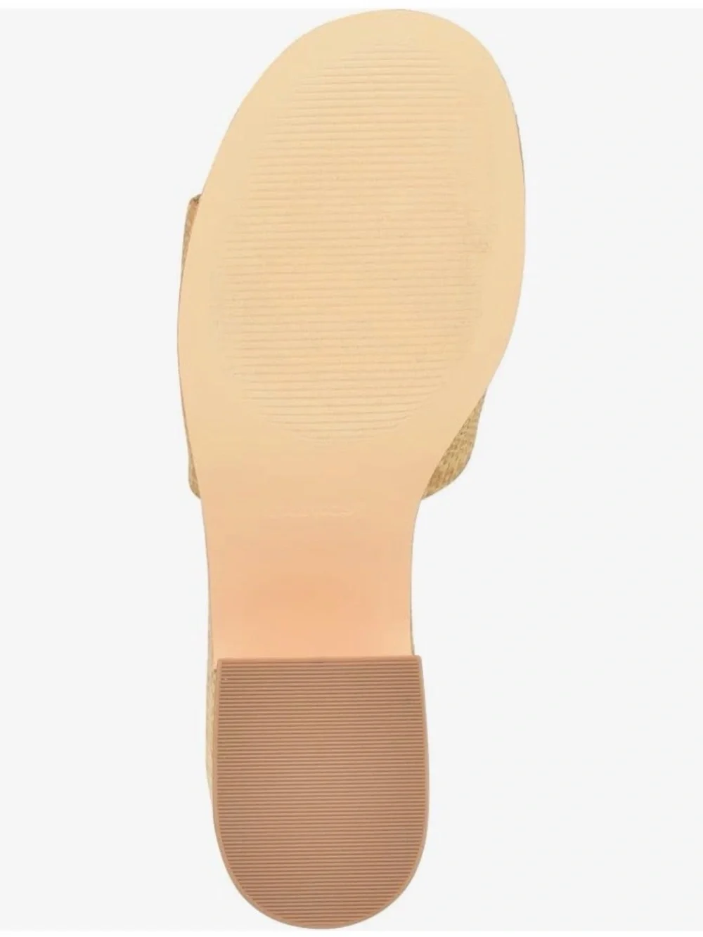 Nine West Natural Raffia Platform Slide Heels